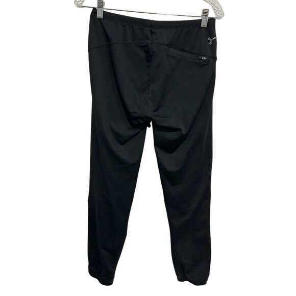 Trayl Black Athletic Cycling Joggers Reflective Detail Zipped Ankle Cuffs Sz Med - Picture 2 of 10